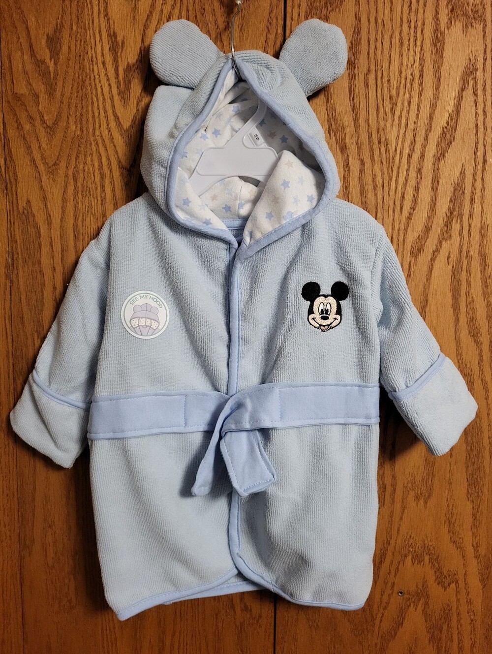 NWOT Disney baby Blue Mickey Mouse Robe Size 18M
